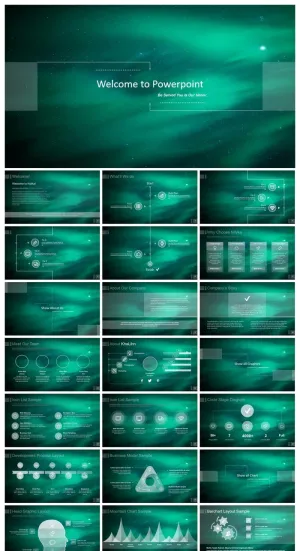 星空背景动态科技感PPT模板预览图