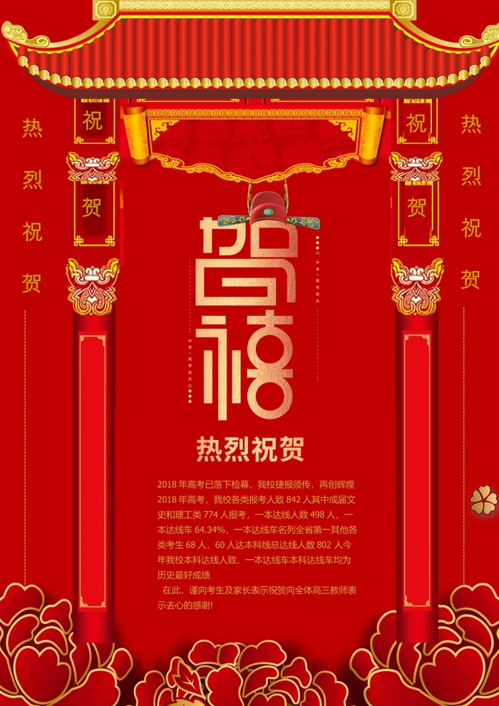 喜报战报海报贺喜光荣榜金榜题名