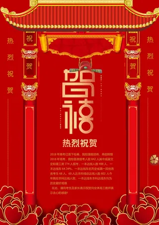 喜报战报海报贺喜光荣榜金榜题名