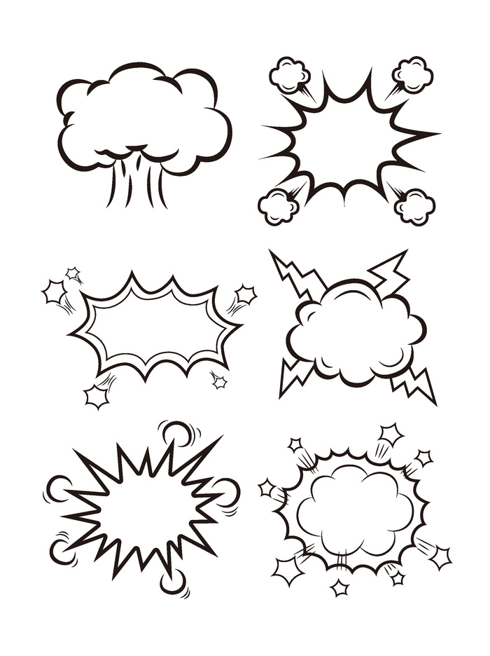 爆炸云对话框ai矢量模版下载