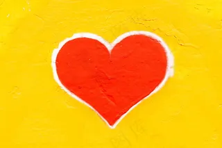 爱心涂鸦墙黄色背景图片