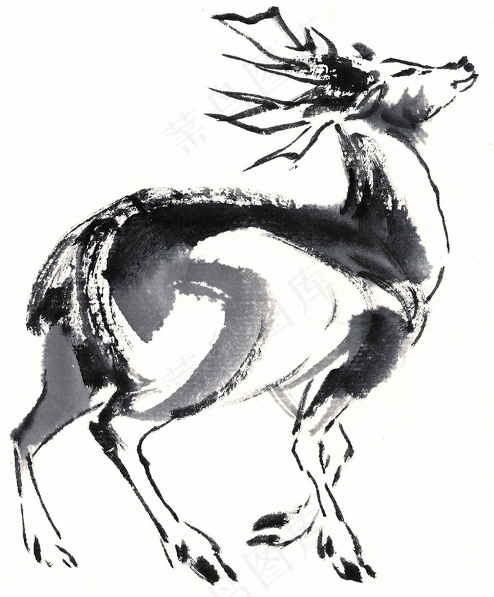 野生动物国画美图素材