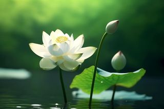 绿色简约荷花摄影背景图