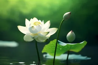 绿色简约荷花摄影背景图