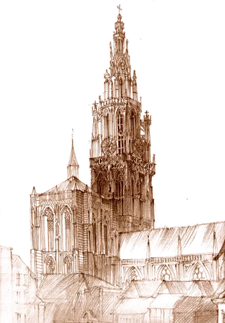 古典欧洲建筑线条画