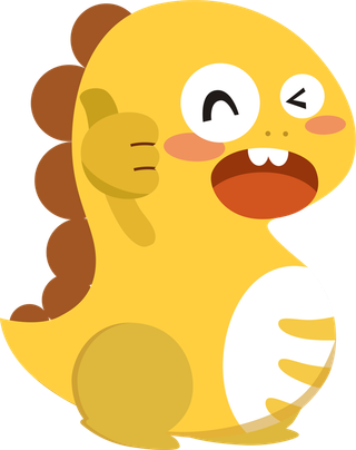 卡通可爱小恐龙简笔黄色少儿兴趣班