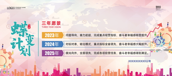 企业展板企业会议背景文化墙
