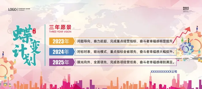 企业展板企业会议背景文化墙psd模版下载