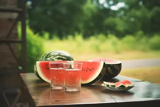 夏天西瓜饮料清新背景