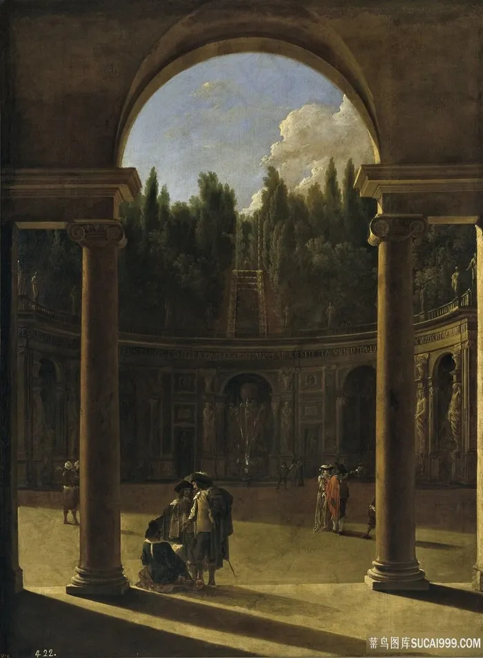 唯美建筑艺术油画图片