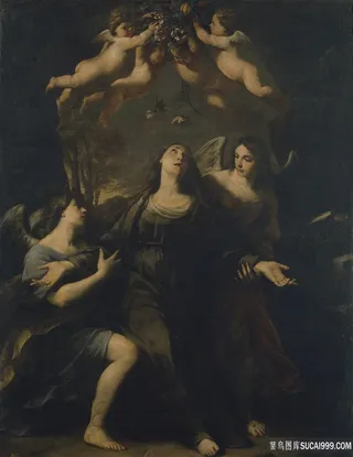 圣母天使风景画