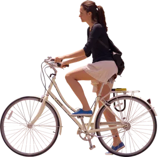 骑自行车的  自行车  