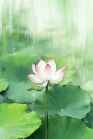 国风荷花水墨节气背景