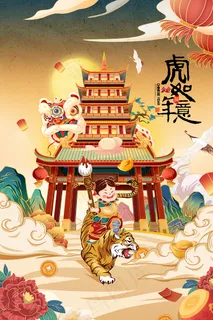 虎年海报虎年大吉