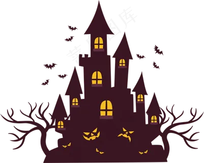 万圣节节日卡通素材城堡