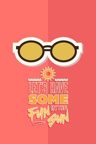 夏天海报矢量插画扁平风格