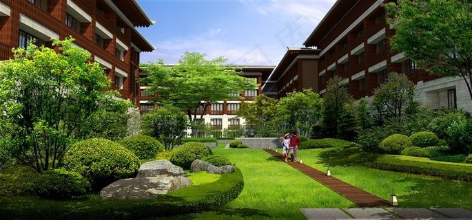 庭院景观设计分层效果图 庭院景观设计分层效果图