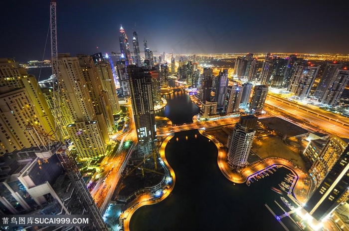 都市夜景鸟瞰高清图片