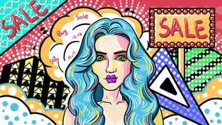 卡通涂鸦街头彩色墙绘壁纸插画儿童创意嘻哈漫画图集PSD素材