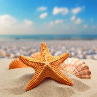 在沙滩上的海星的照片海滩背景地中海海滩背景沙子和大海