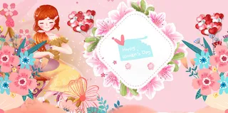 三八妇女节女神节psd背景