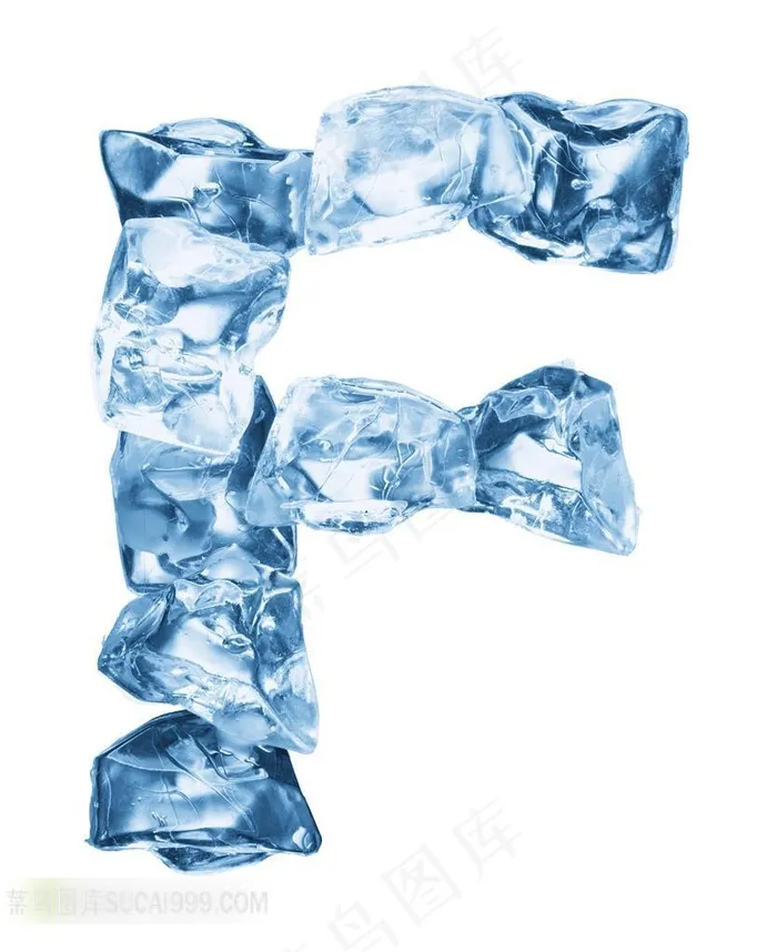冰块组成的字母F