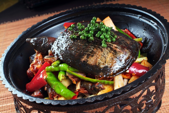 干锅美食焖锅湘菜麻辣香辣纸锅热干锅甲鱼