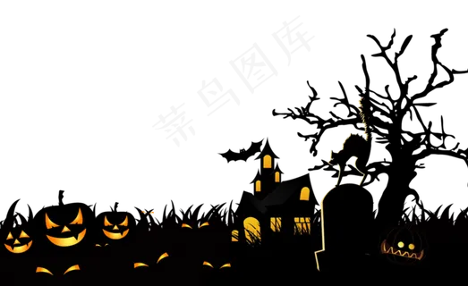 万圣节节日卡通素材城堡