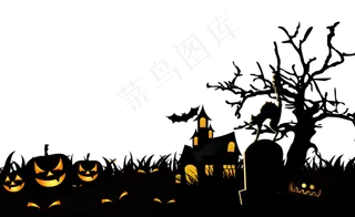 万圣节节日卡通素材城堡