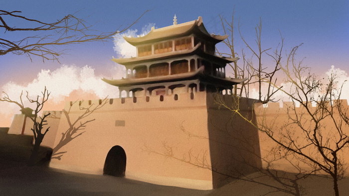 古风建筑插画