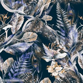 花卉 北欧风情花卉背景墙 手绘花卉