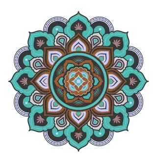 复古中式国潮风敦煌花纹装饰图案花卉藻井肌理圆形边框素材