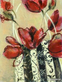 高清静物花卉花瓶插画