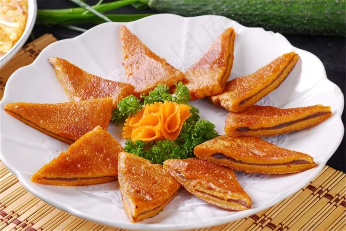 7小吃南瓜饼美食素材