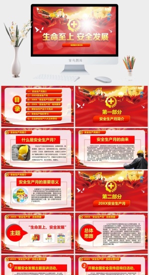 安全生产PPT模板预览图