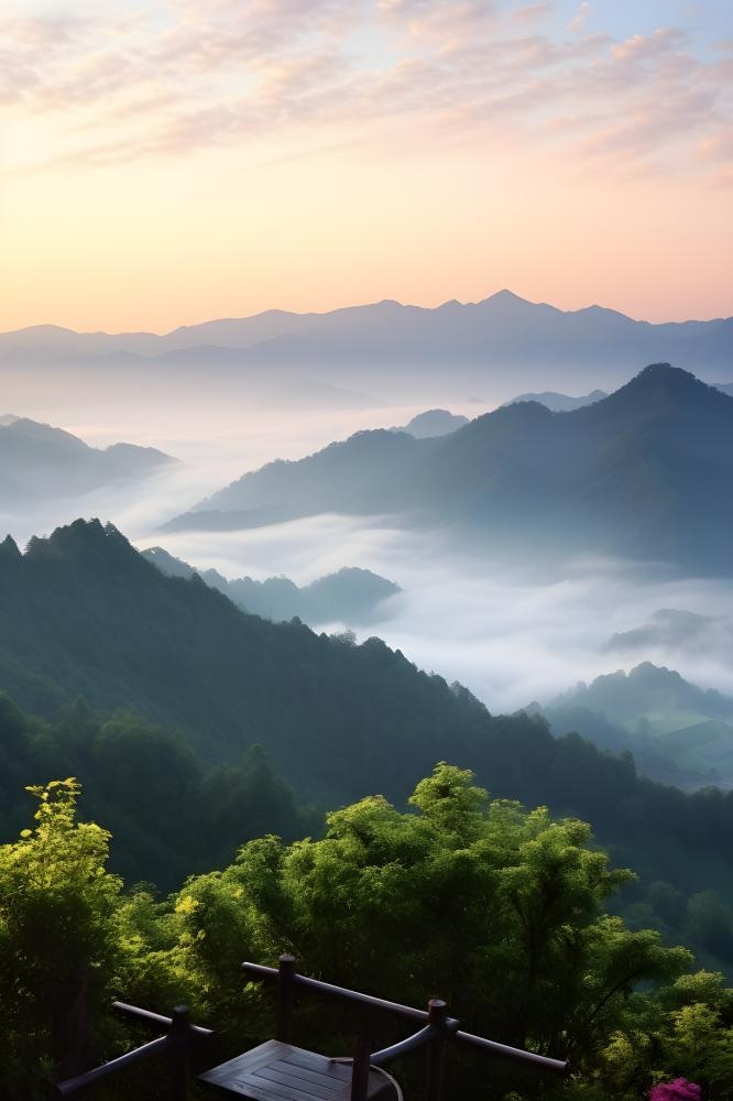 山脉树林高空摄影