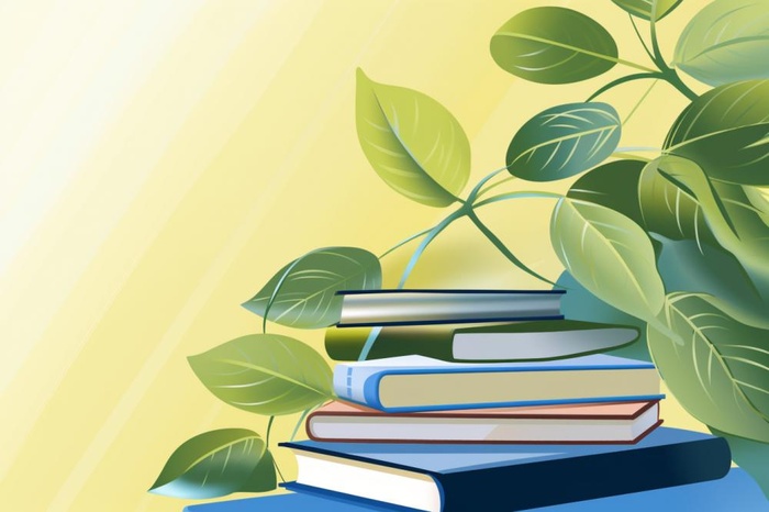 黄绿色清新渐变书籍背景