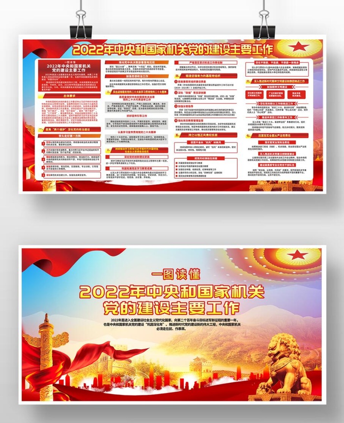 *和国家机关党的建设主要工作展板psd模版下载