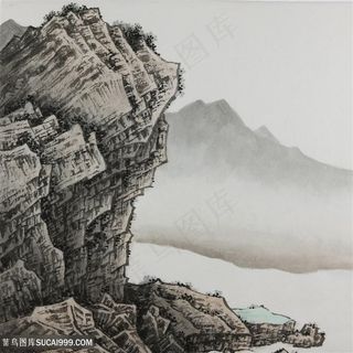 王军河工笔山水青绿山水传统山水皴法国画界画鬼脸皴袁江袁耀小斧劈皴
