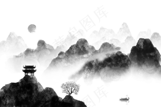 水墨山水素材 