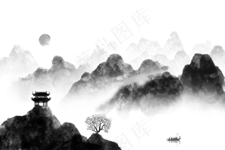 水墨山水素材 