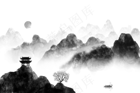 水墨山水素材  水墨山水素材