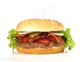 白底可抠图汉堡包