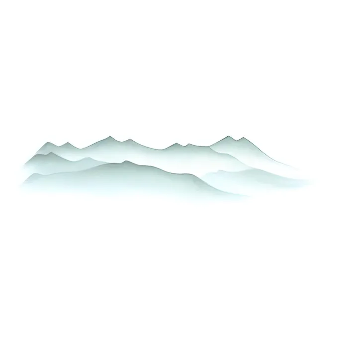 远处的山峰云雾缭绕水墨风格png免抠(2048x2048)