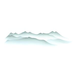 远处的山峰云雾缭绕水墨风格png免抠