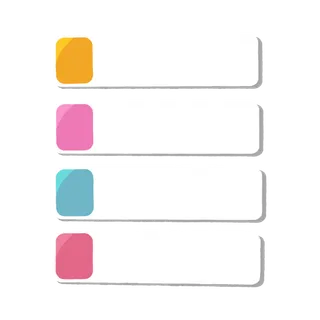 长方形彩色按钮分类图标