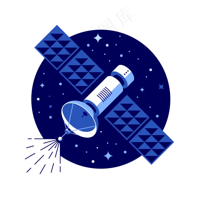 蓝色卫星图标logoai矢量模版下载