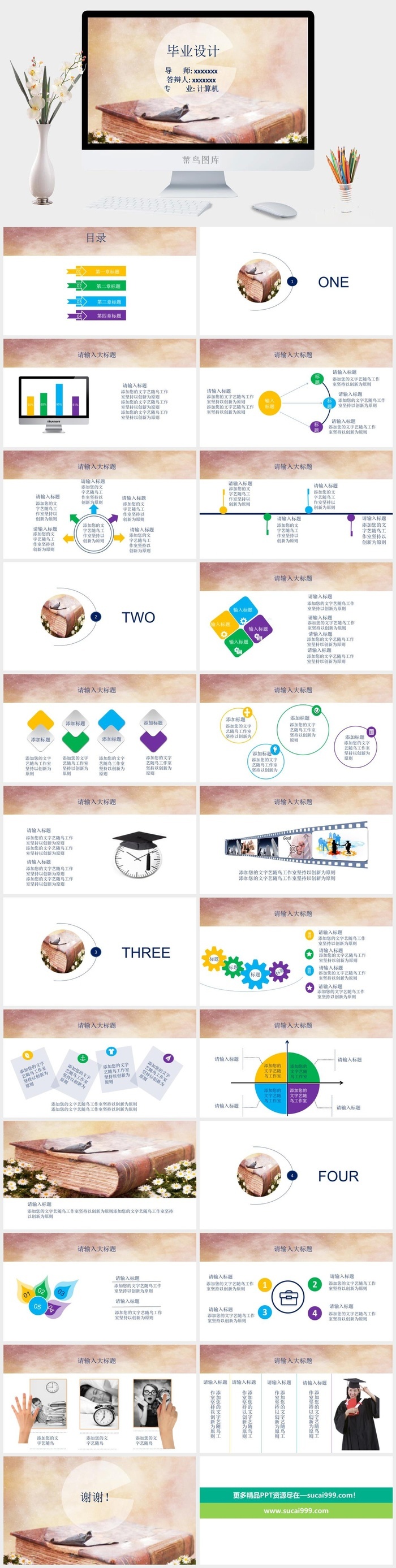 毕业设计计算机论文答辩模板PPT