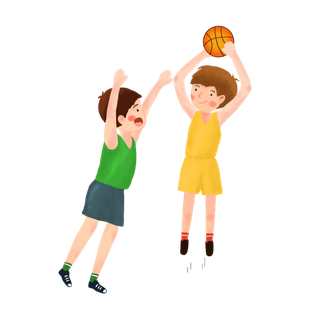 卡通动漫人物篮球赛免扣素材2人