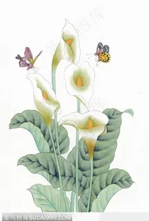 工笔画花蝶图 工笔画花蝶图